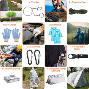 125 in 1 Survival Kits, Gifts for Men, Professional Survival Gear Equipment Tools First Aid Supplies for SOS Emergency Tactical Hiking Hunting Disaster Camping Adventures
