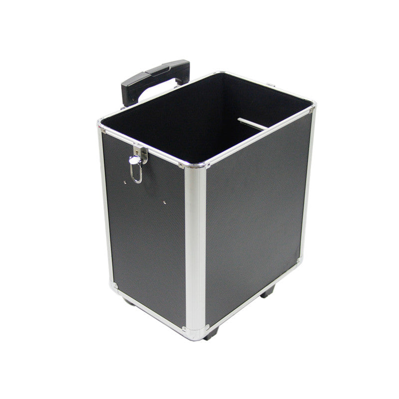 4-in-1 Draw-bar Style Interchangeable Aluminum Rolling Makeup Case Black