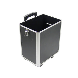 4-in-1 Draw-bar Style Interchangeable Aluminum Rolling Makeup Case Black