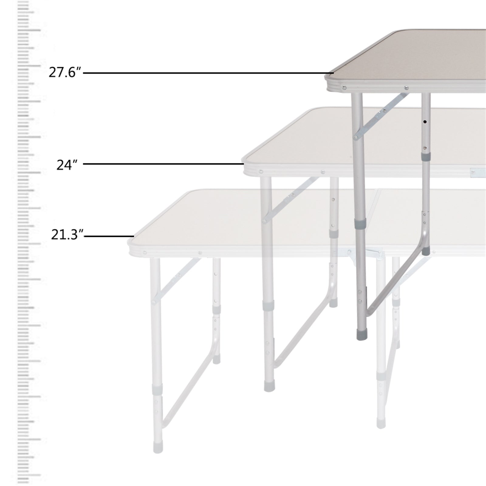 180 x 60 x 70cm Home Use Aluminum Alloy Folding Table White