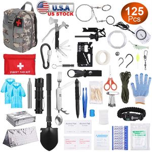 125 in 1 Survival Kits, Gifts for Men, Professional Survival Gear Equipment Tools First Aid Supplies for SOS Emergency Tactical Hiking Hunting Disaster Camping Adventures