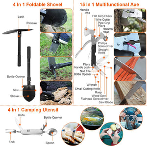 125 in 1 Survival Kits, Gifts for Men, Professional Survival Gear Equipment Tools First Aid Supplies for SOS Emergency Tactical Hiking Hunting Disaster Camping Adventures