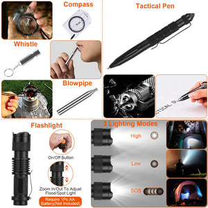 125 in 1 Survival Kits, Gifts for Men, Professional Survival Gear Equipment Tools First Aid Supplies for SOS Emergency Tactical Hiking Hunting Disaster Camping Adventures