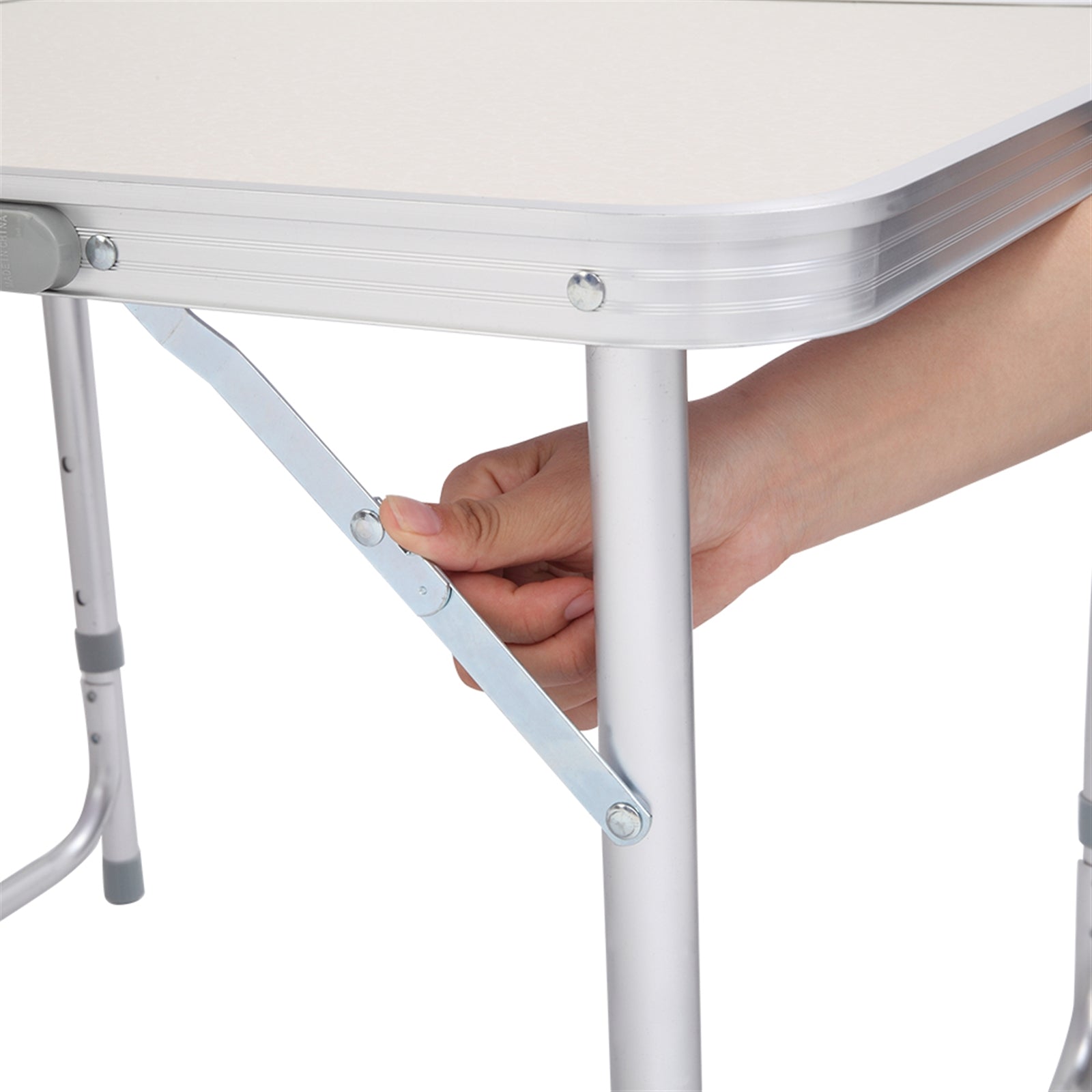180 x 60 x 70cm Home Use Aluminum Alloy Folding Table White