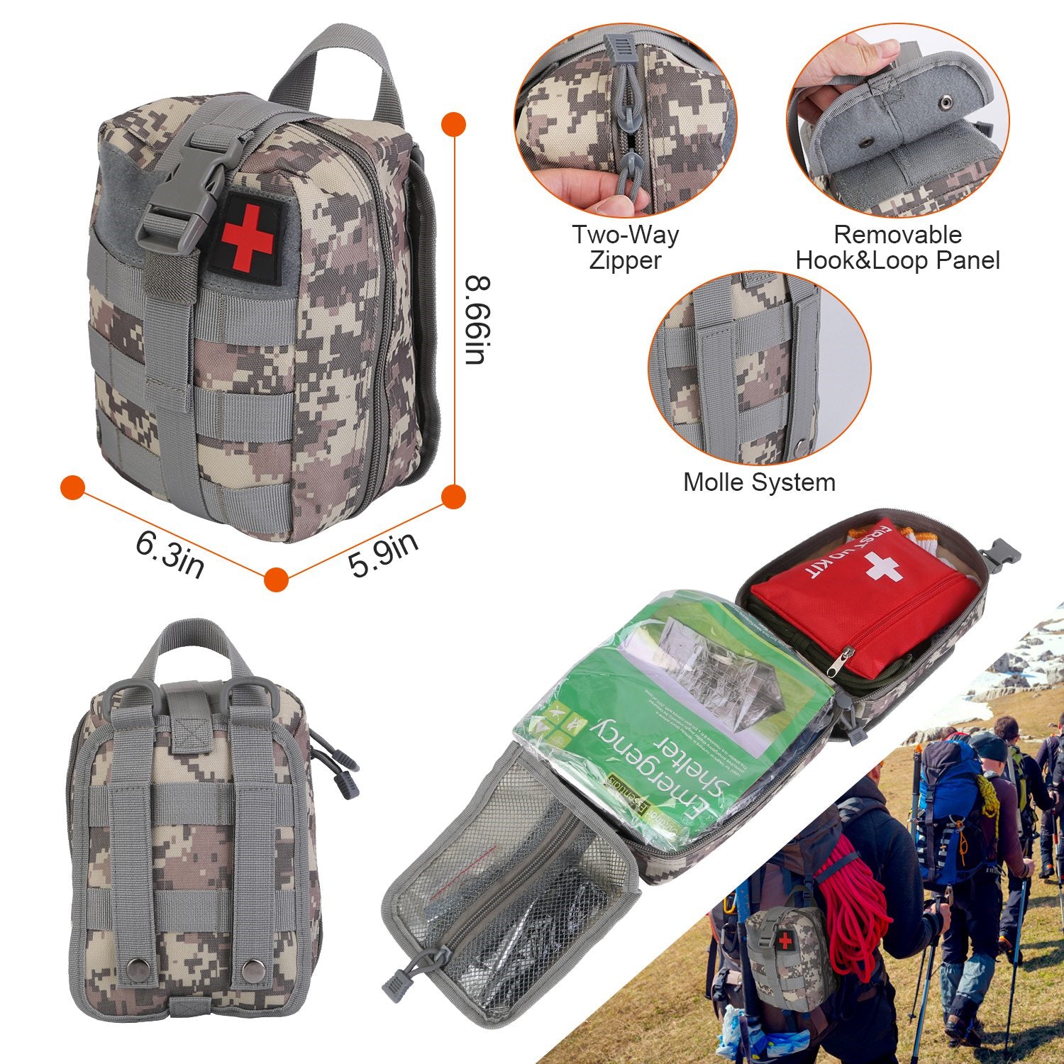 125 in 1 Survival Kits, Gifts for Men, Professional Survival Gear Equipment Tools First Aid Supplies for SOS Emergency Tactical Hiking Hunting Disaster Camping Adventures