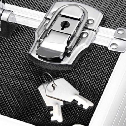 4-in-1 Draw-bar Style Interchangeable Aluminum Rolling Makeup Case Black