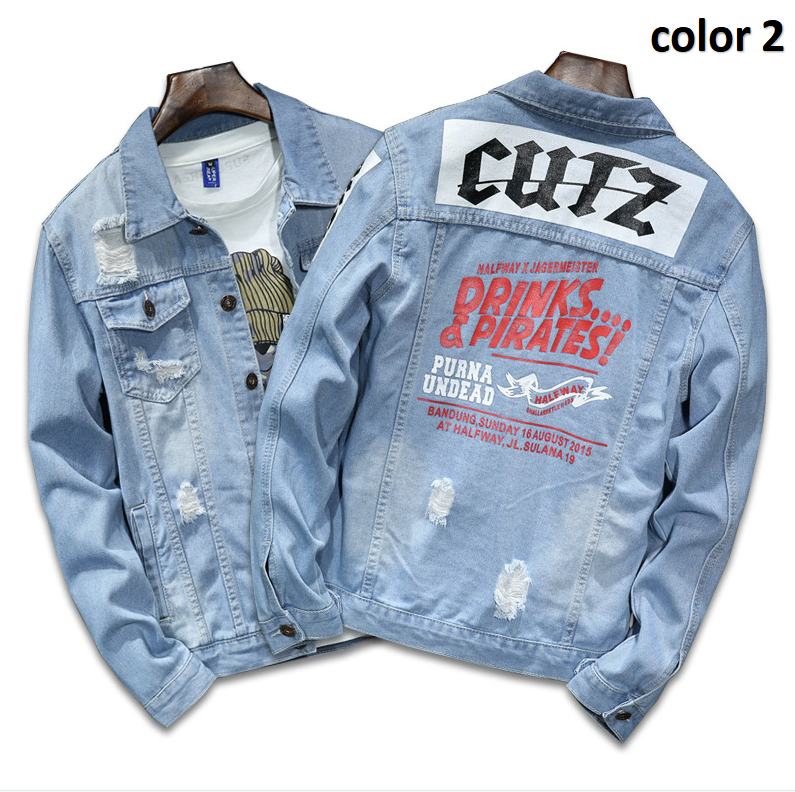 New arrival fashion denim jacket wholesale washed custom blue men denim jean jackets