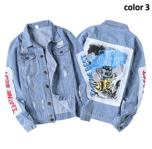 New arrival fashion denim jacket wholesale washed custom blue men denim jean jackets