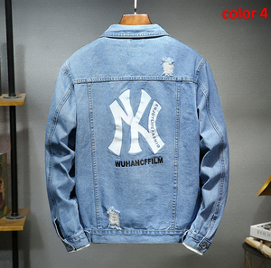 New arrival fashion denim jacket wholesale washed custom blue men denim jean jackets