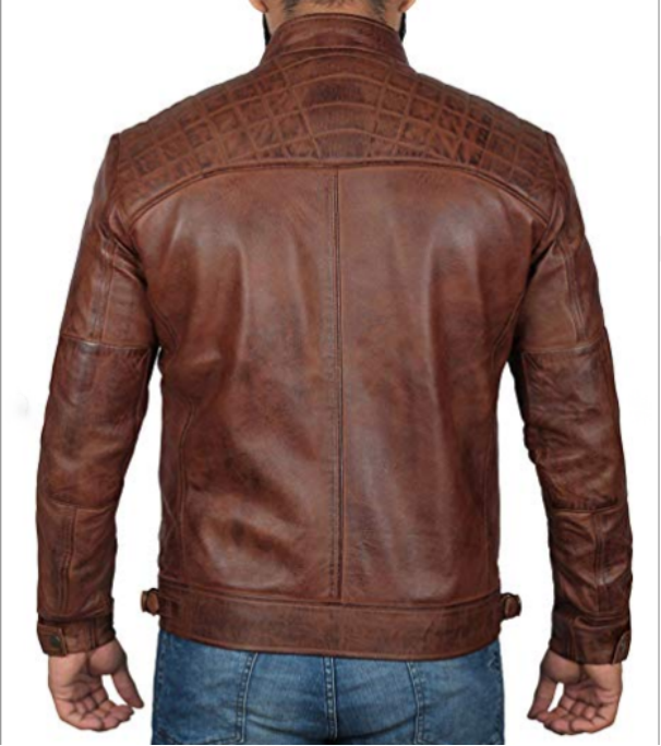 Men's Leather Jacket For Biker Distressed Genuine Lambskin Top Quality Material