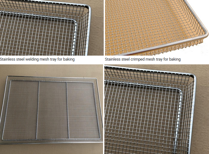 Stainless Steel Welded Mesh Tray / Crimped Wire Mesh Baking tray