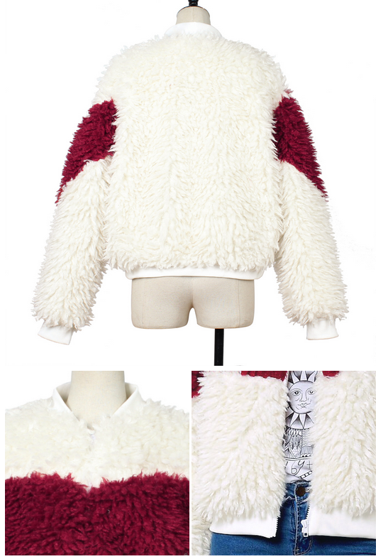 New Hot-selling Hit Color Fake Fur Jacket Women's Short Teddy Bear Coats Baseball Sheepskin Coat Women