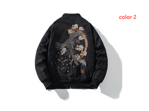 Embroidery Silk Satin Fashion Letter Man Basketball Jackets