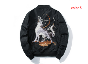 Embroidery Silk Satin Fashion Letter Man Basketball Jackets