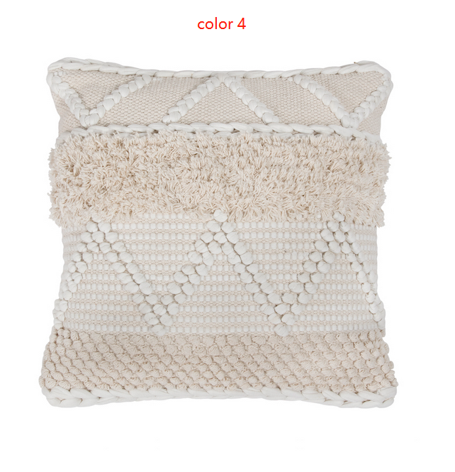 Woven Tufted Pillowcases with Tassels Accent Cushion Covers