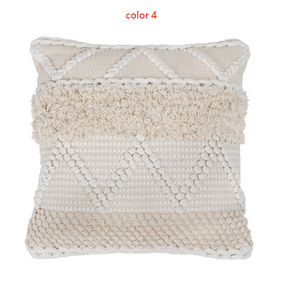 Woven Tufted Pillowcases with Tassels Accent Cushion Covers