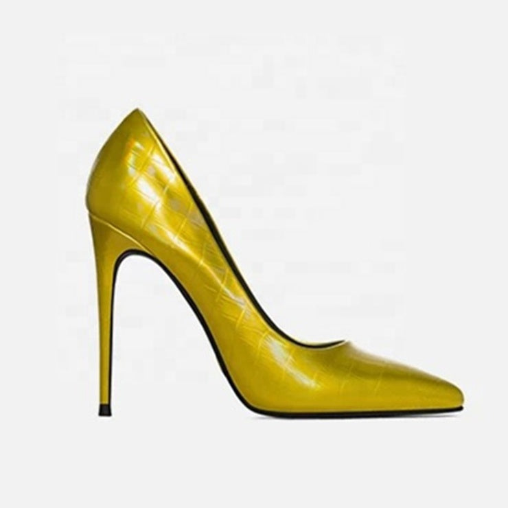 Fashion golden basic pumps pointed toe women high heel shoes