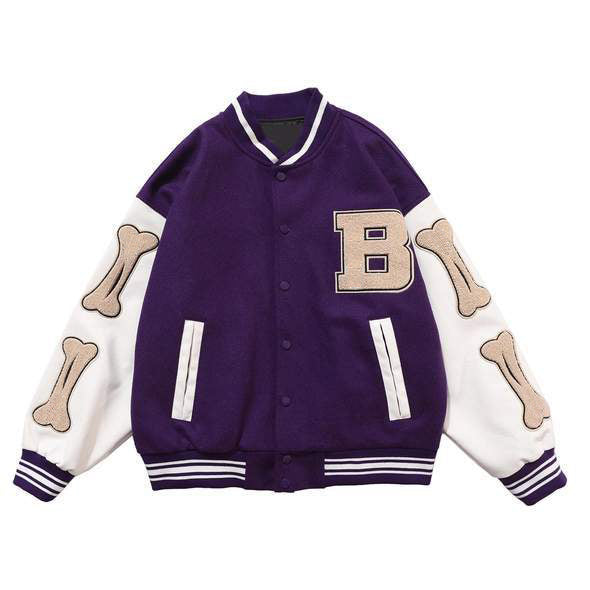 Embroider Patched Logo Letterman Varsity Men Baseball Jackets With Leather Sleeves