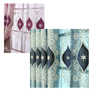 Cortinas Embroidery Living Room Curtain European Luxury Window Curtains