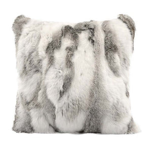 Handmade Soft Decorative Pillowcase Patchwork Rabbit Fur Sofa Pillow Case