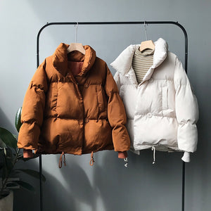 New Arrive Single-Breasted Loose Cocoon Short Korean Version Thicken Bread Service Coat