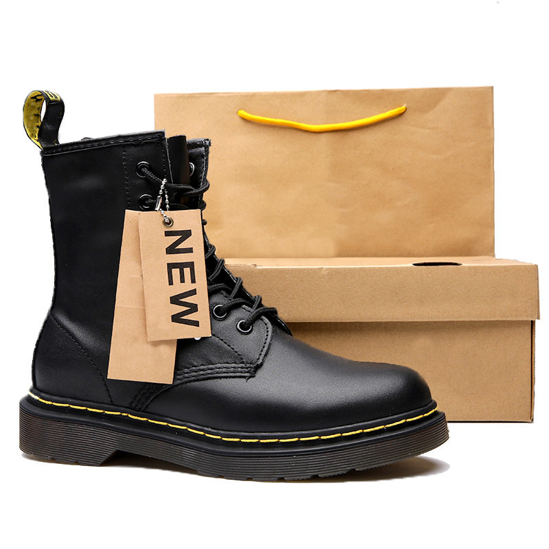 New Style Genuine Leather Shoes Work Boots Classic Flat Boots Men Botas Waterproof and keep warm Ankle Boots