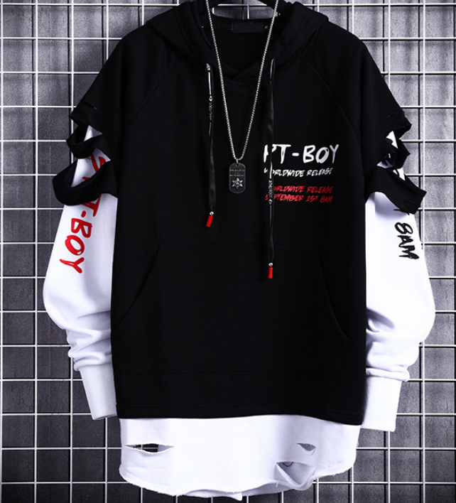 Streetwear Hip Hop Hoodie Mens T-Shirts