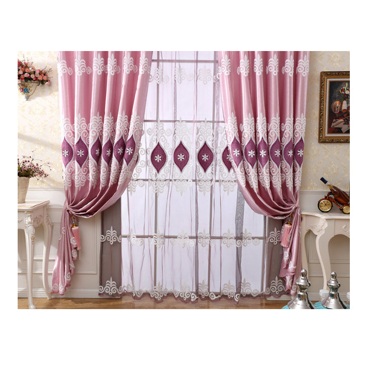 Cortinas Embroidery Living Room Curtain European Luxury Window Curtains