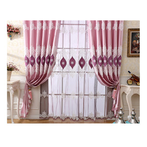 Cortinas Embroidery Living Room Curtain European Luxury Window Curtains