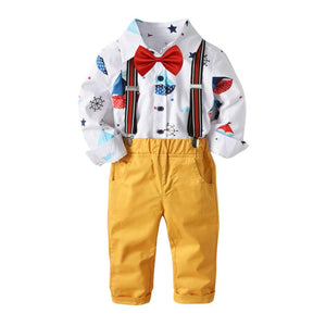 New Fashion Smart Boys Clothes Children Clothes Boys Fake Top Shirt 2 pcs Set