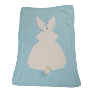 Children's air conditioning blanket baby boys and girls knitted blanket sprouting rabbit wool quilt