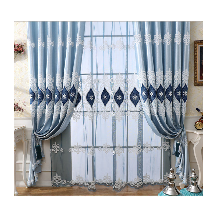 Cortinas Embroidery Living Room Curtain European Luxury Window Curtains