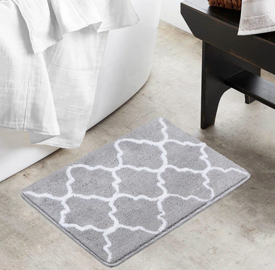 Rhombus Design Microfiber Carpet Anti-Silp and Water Absorbent Bathroom mat Living Room Rug