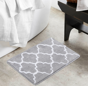 Rhombus Design Microfiber Carpet Anti-Silp and Water Absorbent Bathroom mat Living Room Rug