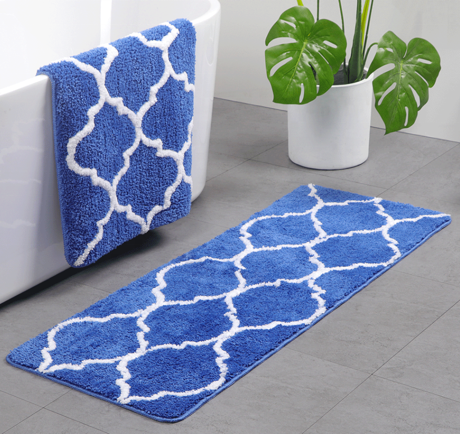 Rhombus Design Microfiber Carpet Anti-Silp and Water Absorbent Bathroom mat Living Room Rug