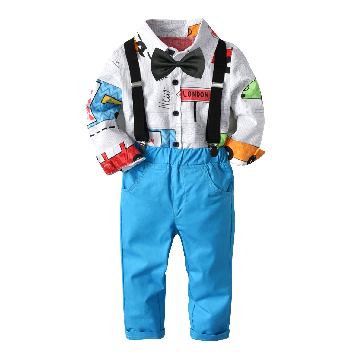 New Fashion Smart Boys Clothes Children Clothes Boys Fake Top Shirt 2 pcs Set