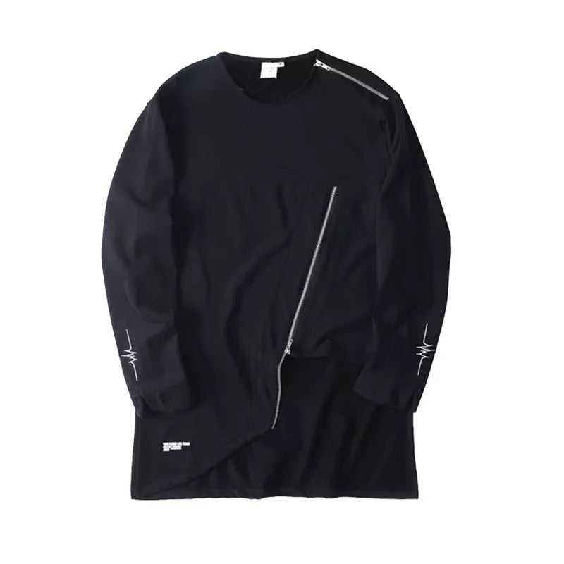 New Street Clothing Men's Sweatshirt Black Blank Zipper Sweatshirt